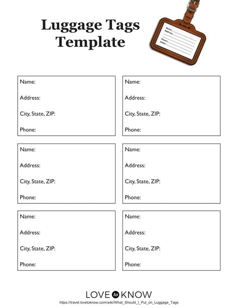 free printable luggage tag template.